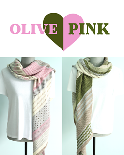 Casapinka's Olive Pink Shawl Kit