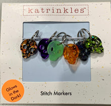 Load image into Gallery viewer, Katrinkles Halloween Skull Stitch Marker Set
