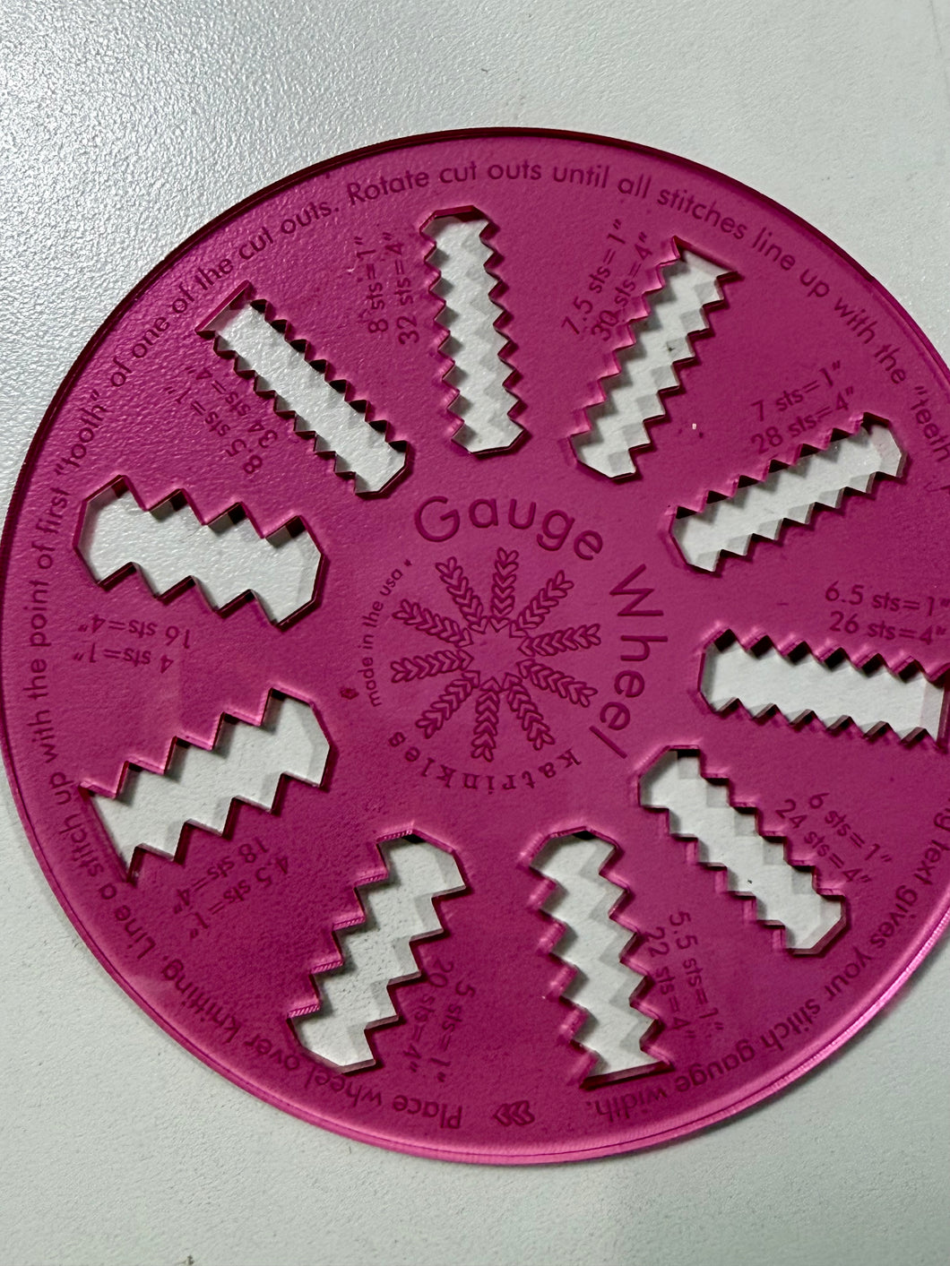 Katrinkles Acyrlic Pink Gauge Wheel