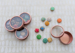 Tin of Embroidered Buttons