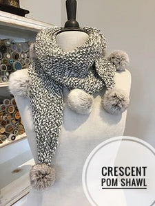 Crescent Pom Shawl Kit